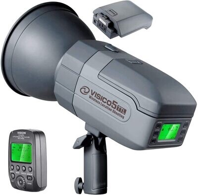VISICO Vision 5 400W Li-ion Battery Powered Outdoor Studio Flash Strobe with 2.4G System (Trigger Included for Canon)