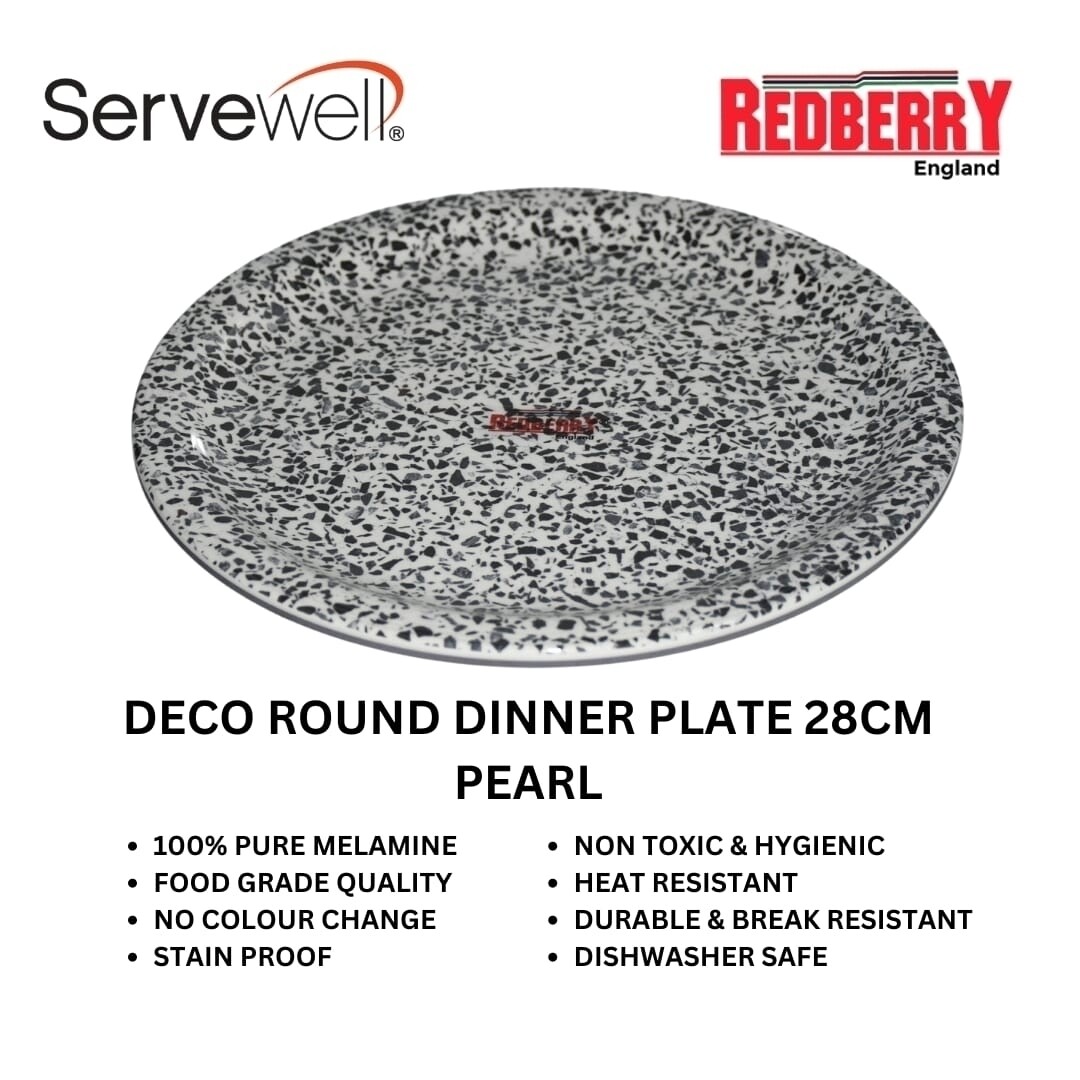 Servewell melamine decor round dinner plate. Pearl design