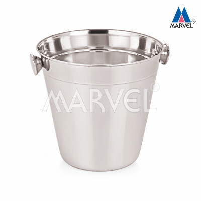 Stainless Steel Double wall Champagne Ice bucket with Knob 20cm Marvel
