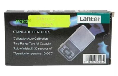 Lanter Pocket Digital Weighing Scale - 100G in 0.1G Steps, Auto-Off After 30 Seconds (MH-100)