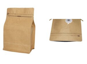 Stand Up Bag For Coffee Etc (Kraft Paper Material, Aluminium Lined), Price Per 1 Bundle Of 10 Pcs, With 1 Way Valve To Allow Aroma Out But No Air In (250G/Ml) 13.5X26.5 (8)Cm MX025-135X265