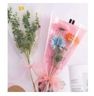Flower Plastic Bag, Triangle Shape, 1 Side Clear Window, Other Side Colored, Price Per 1 Bundle Of 50 Pcs 27X44X8.8Cm FP-013-27X44