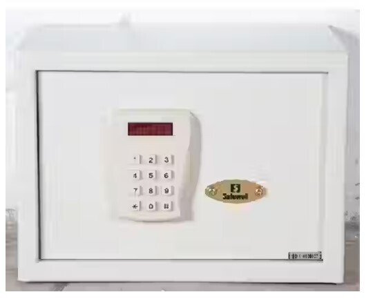 Safe with digital keypad + emergency key motorized drive 11KG (H)250*(W)350*(D)250MM Cream