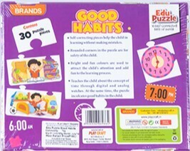 Good Habits Learning Time Edu Puzzle, 10 Self Correcting Sets Of Puzle 6966
