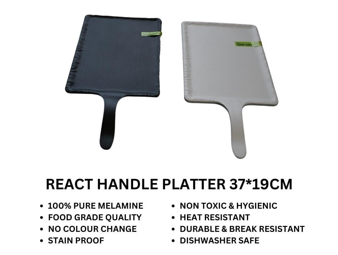 Servewell rectangular melamine handle platter 37x19cm