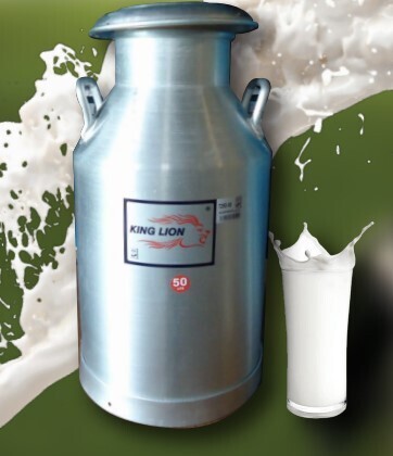 Kaluworks Lion Aluminium Milk Can with Tall Neck - 50 Litres