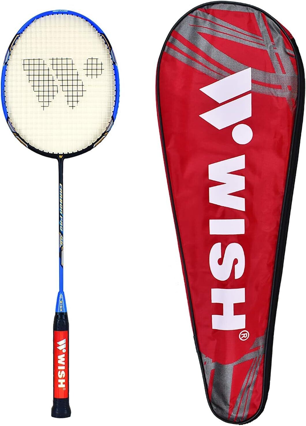 WISH Carbon Pro 98 Badminton Racket - Graphite Badminton Racket Set - Excellent Badminton Grip – Free Badminton Racket Case – Professional Badminton Racket MASTER PRO