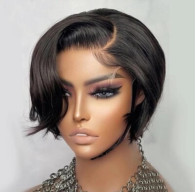 Pure Human Hair H005 - 6-Inch Wig with Frontal Lace
