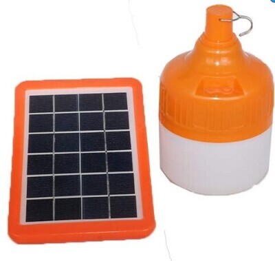 Solar LED portable bulb, 3W solar panel, 50w LED bulb with 4800mA battery with hook and USB cable, with remote control WW-50W3W-BULB