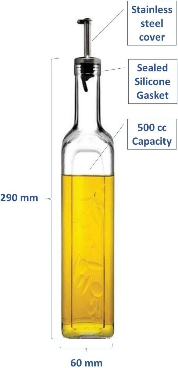 Pasabahce Homemade Oil &amp; Vinegar with metal sprout 500ml #80229
