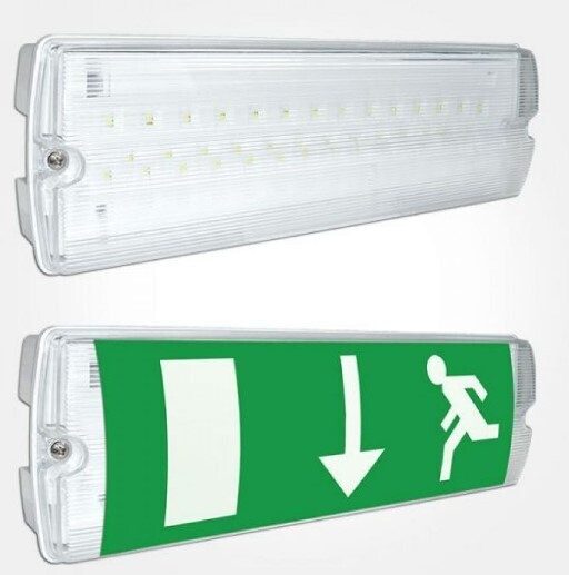 The E8NM3 8W Non-Maintained Bulkhead Emergency Exit Light Fitting