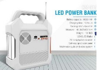 Kamisafe KM-915 LED Power Bank and Solar Power Kit