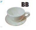 Cup and saucer set 4 PCS BB cups + 4 PCS plain saucers