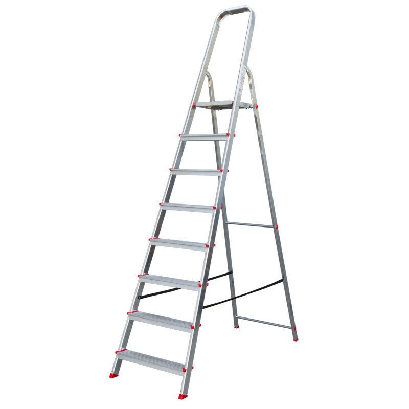STL8 Aluminum Frame Standing Step Ladder - 8.86 Feet, 7+1 Steps DLH108