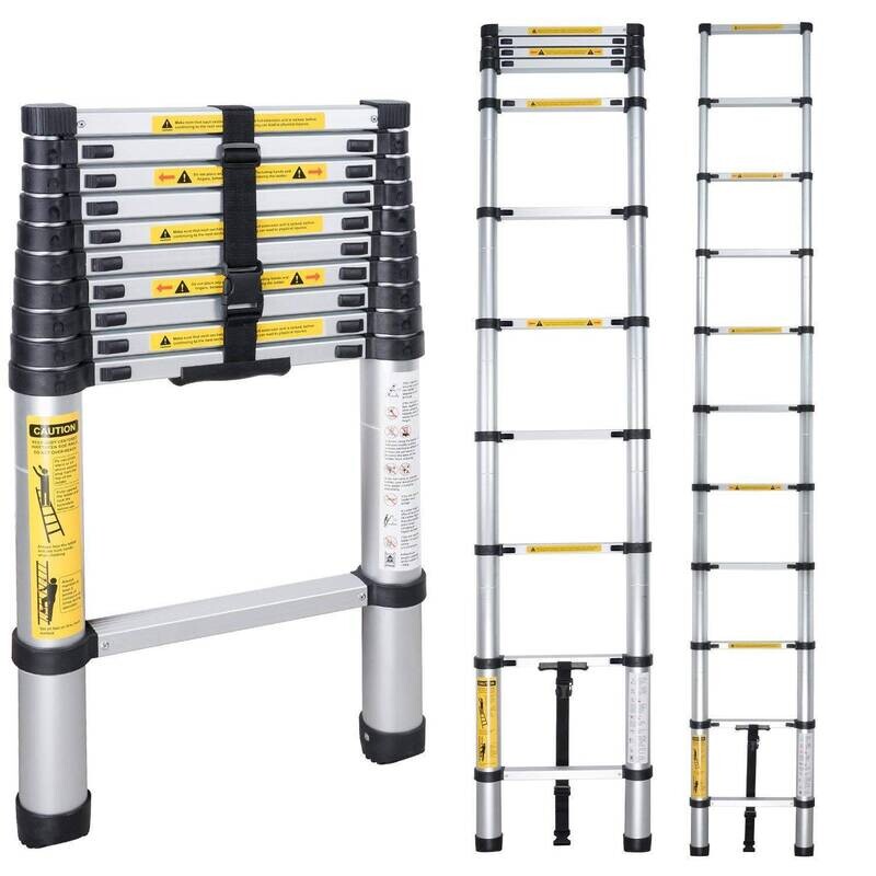 Telescopic Ladder Aluminium Telescopic, Collapsible 2.6m