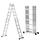 Aluminium multipurpose ladder with small hinges 4x5 steps max height 5.8m DLM105