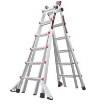 Aluminium little giant ladder with hinges 4x6 steps DLM406