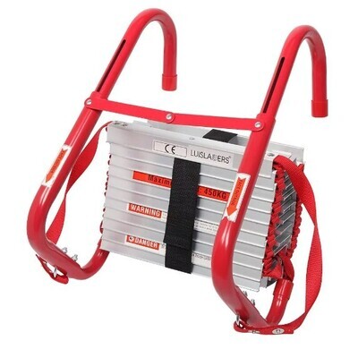 Emergency Escape Rope Ladder, 30 Feet Length, Distance Between Rungs Is 33 Cm, Made Of Fire Retardant 900Dpp Belting, Pull Strength 1500Kgs, With Luminous Thread Glows In The Dark Luminious DL-EL-01-3