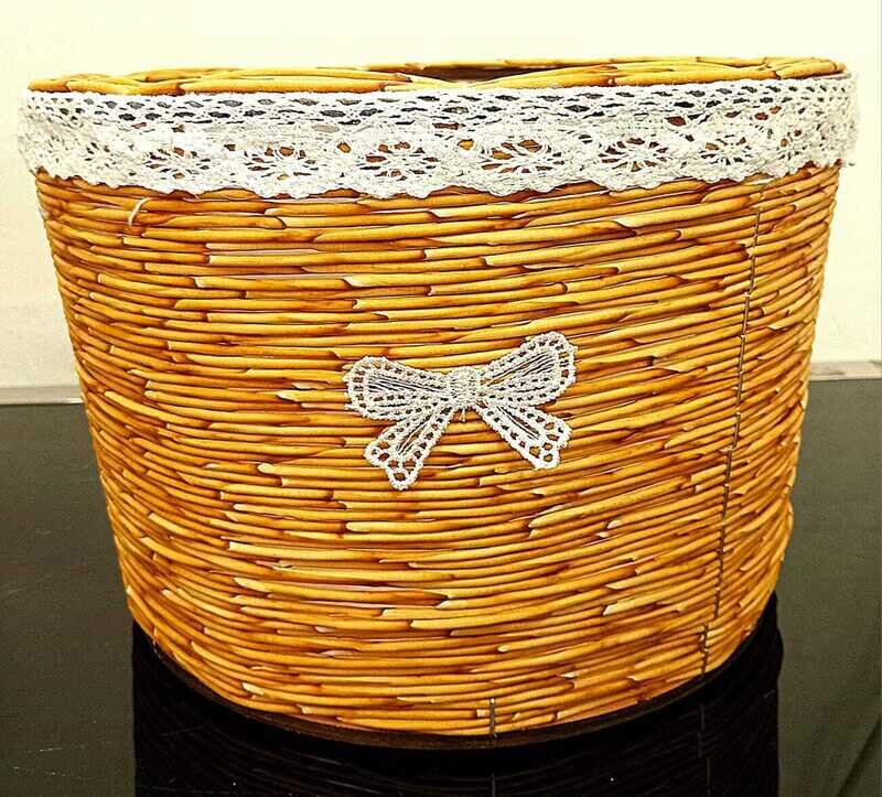 Woven Storage Baskets Decorative  Basket, 2pc Set D30 L18, D25 H18 Basket Organizer