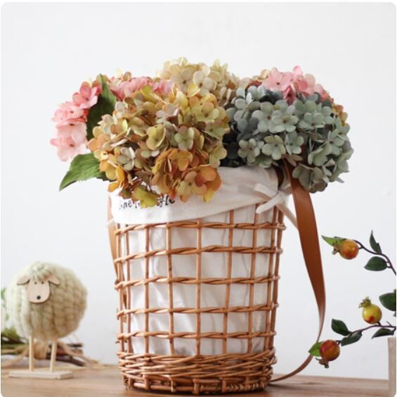 Korean Style Wall Hanging Flower Basket Hanging  Flower Arrangement Storage Basket Home Wall Decoration(Large)