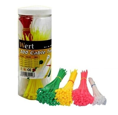 Wert Tools W2430 Cable Ties in Tin 300pcs assorted sizes and colours