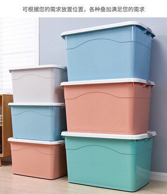Plastic storage Container 80L with Lid and wheels. suitable for office, Bedroom, kids toys