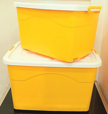 Plastic storage Container 50L with Lid and wheels. suitable for office, Bedrrom, kids toys