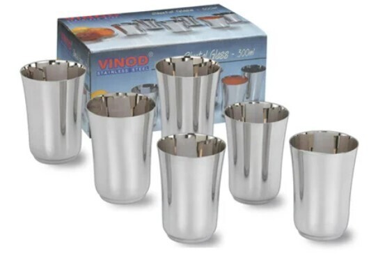Vinod stainless steel plain glass