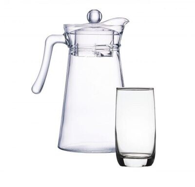 Luminarc Vigne &amp; Kone Plain 7Pc Water Set - Glasses &amp; 1.3L Jug&quot;