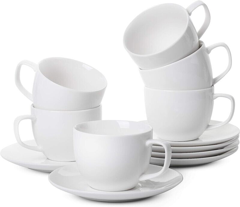 Luminarc Essence white Cup &amp; saucer 220ml set of 6