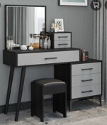 Dressing Table Set Cosmetic Table with Makeup Mirror, 3 Drawers, Modern Vanity Makeup Writing Desk with Make-Up Stool, 70CM1600x400*760mm dm-15