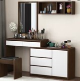 Dressing table with mirror, side drawers &amp; matching stool DM-16 1600x400*760mm