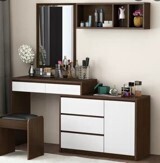 Dressing table with mirror, side drawers & matching stool DM-16 1600x400*760mm