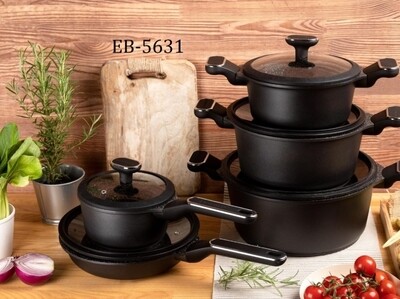 Edenberg marble Cookware set 10pcs EB-5631