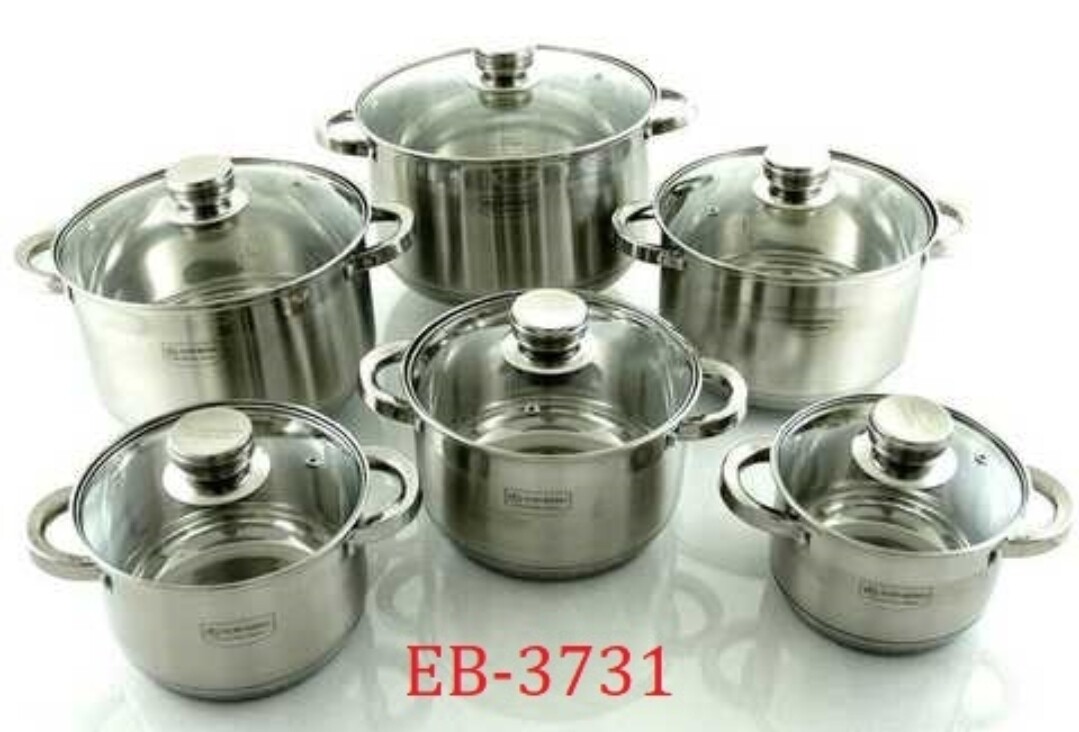 Edenberg 12pcs stainless steel cookware set EB-3731