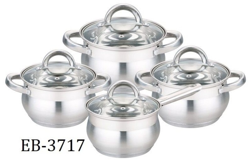 Edenberg 8pcs stainless steel cookware set EB-3717
