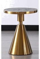 Light Luxury Rock Board Simple Sofa Side Table - Round Living Room Balcony Coffee Table XY-T89