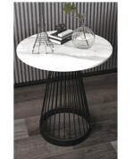 Wire table with marble top dia 50cm XY-T156