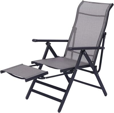 Garden Chair High Back Adjustable Recliner with Foot Rest | Garden Furniture Planetsky