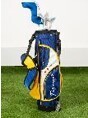 TIGEROAR Kids golf club set. set of 5 right handed clubs in polyester stand bag with 5 zipped pockets 9-12YRS, Blue & Yellow