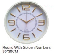 Deco Clock YF572Z2 round with golden numbers