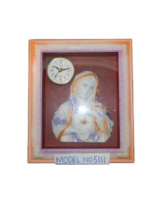 Embossed frame with big clock JESUS/MARY/PENGUIN/HORSE/ELEPHANT/ DEER)/GANPATI 5111