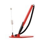 Plastic Pen holder with pen on string oval shape Red PH-RED