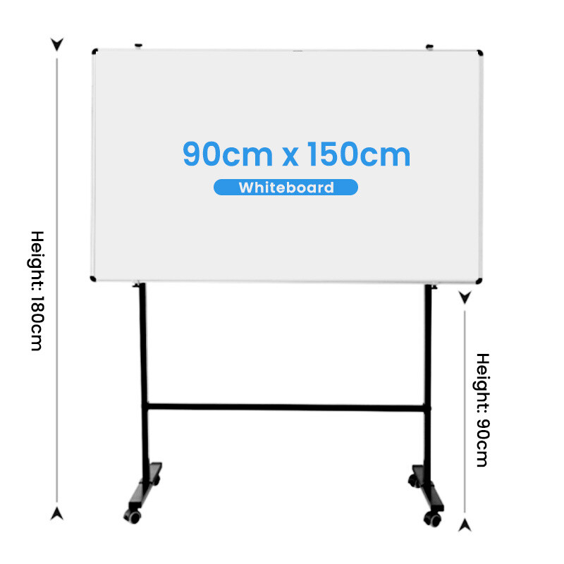 DELI E7830 whiteboard stand with wheels- suitable for 70×120cm to 120×240cm boards.