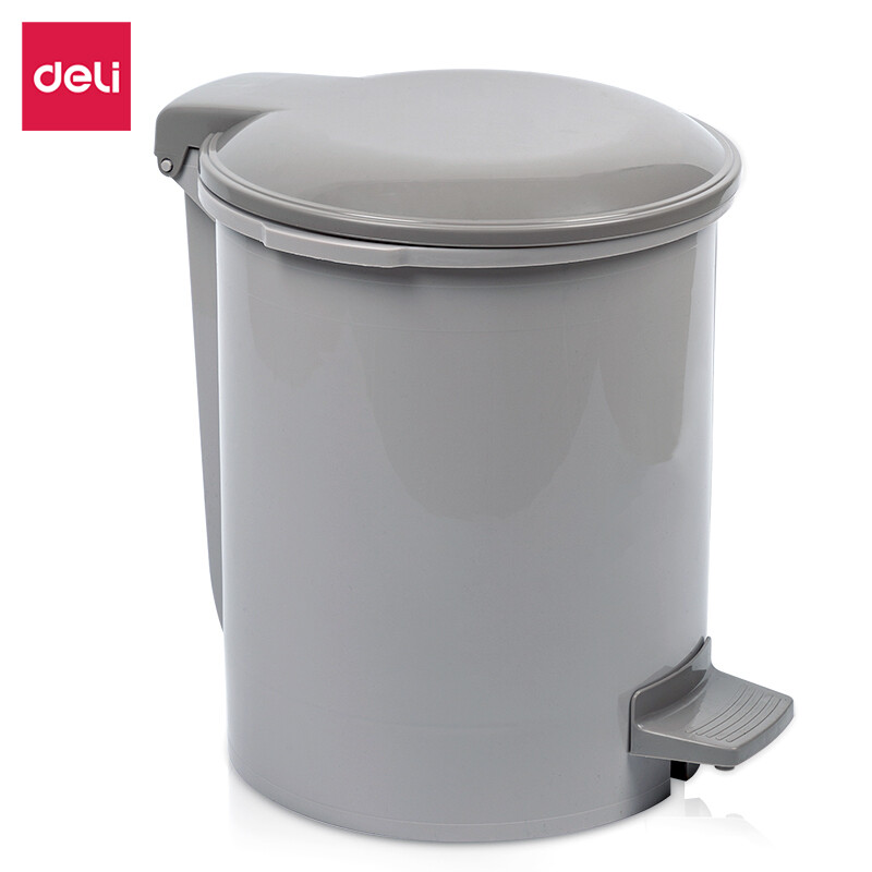 DELI 958 Plastic Office pedal bin 9.5L grey