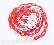 White and red Barrier Plastic Chain 6mm 25meters KL-P02
