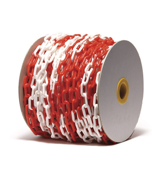 Plastic safety Chain 3Mm 50 M Length Red &amp; White KL-P01RW