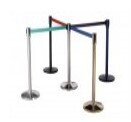Stainless Steel Stanchion Barrier /Queue Dividers / Crowd Control barrier, Blue Strap 1.9M, H 0.9M, GOLD KL-DIV-GD