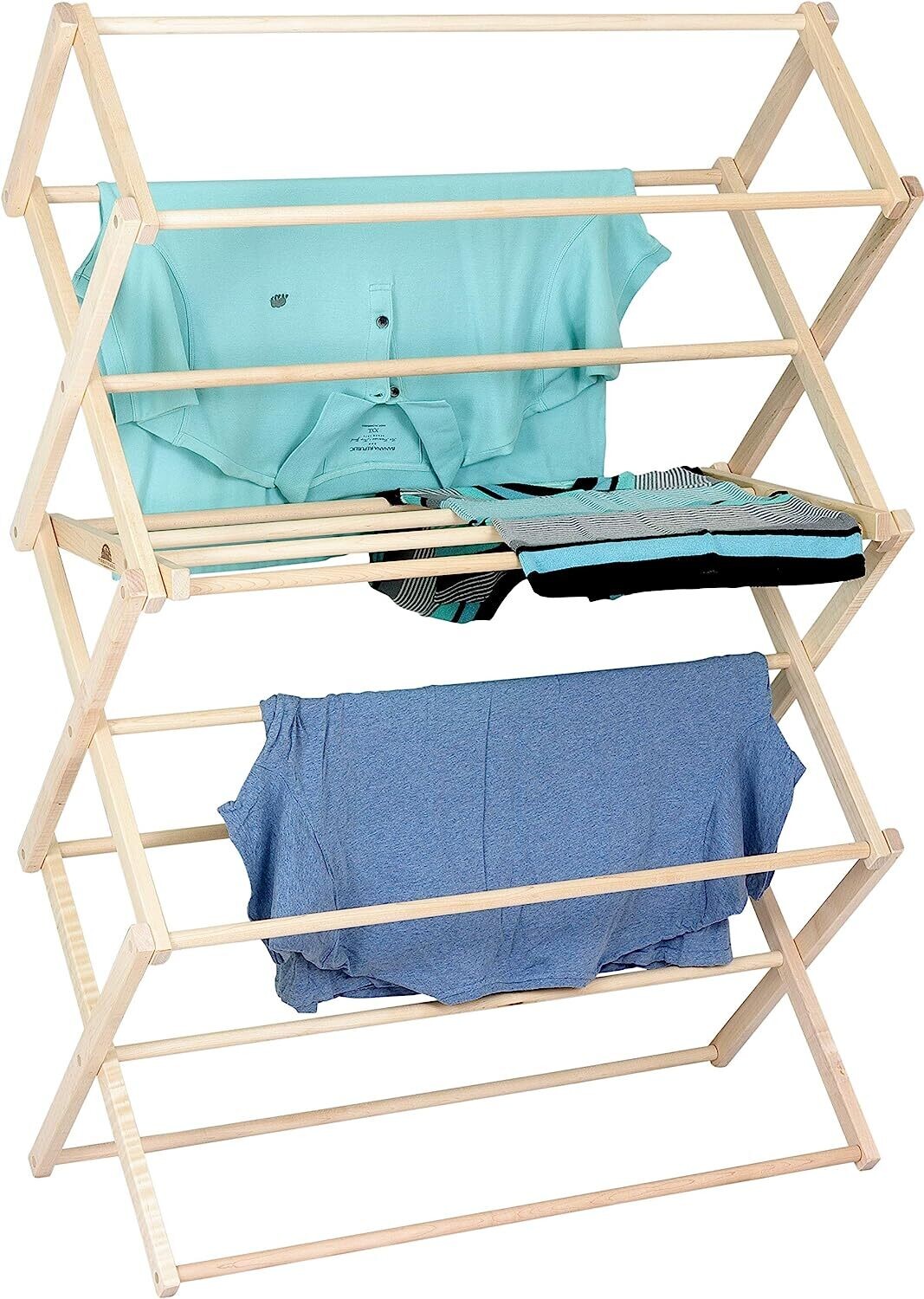 Sarkar Foldable Wooden Clothes Drying Rack Size CDS-MINI 7 Pipes Portable &amp; collapsible CDS-MINI