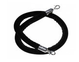 Stanchion Rope - Black Velvet Rope, 1.5M Length BLKVR